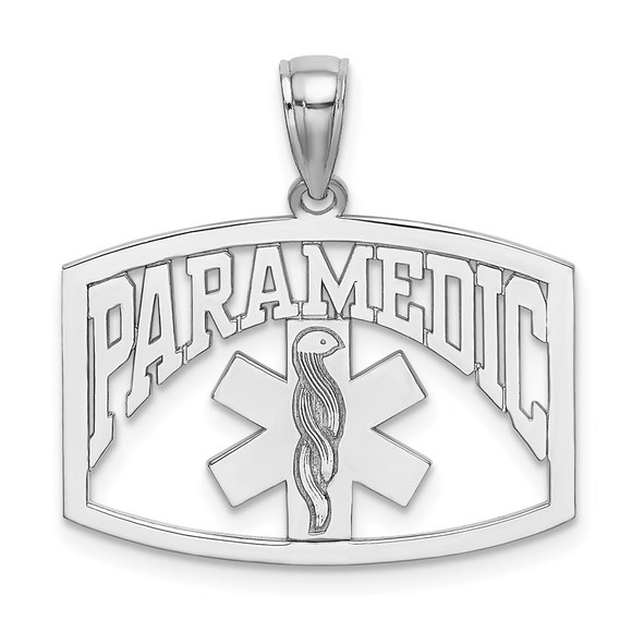 14K White Gold Cut-Out PARAMEDIC Charm,All Products : American Fashion Style Bags On Sale